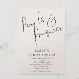 Invitación Perlas minimalistas y ducha de novia en Prosecco