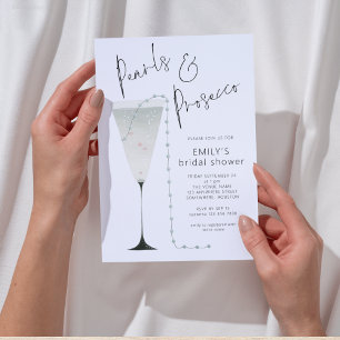 Invitación Perlas minimalistas y ducha de novia en Prosecco