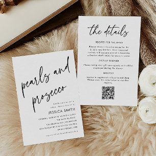 Invitación Perlas Mínimas y Prosecco Todo en Uno para Despedi