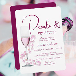Invitación Perlas modernas y elegantes y ducha de novia Prose