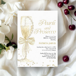 Invitación Perlas modernas y elegantes y ducha de novia Prose