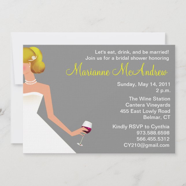 Invitación perlas nupciales del blonde de la plata de la (Anverso)