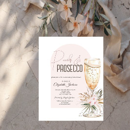 Invitación Perlas Prosecco Boho Flores Brunch & Bubbly