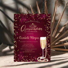 Perlas Prosecco Diamantes BurgundyQuinceañera