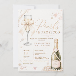 Invitación Perlas & Prosecco Elegante Coqueta