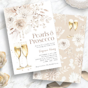 Invitación Perlas Prosecco Elegante Nupcial