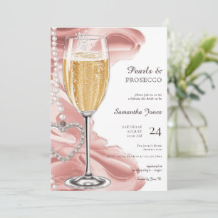 Invitación Perlas rosadas y ducha de novias burbujeante Prose