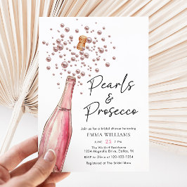 Invitación Perlas rosas de Rubor y ducha de novia en Prosecco