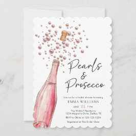 Invitación Perlas rosas únicas y ducha de novia en Prosecco