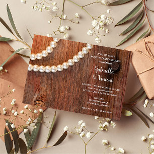 Invitación Perlas Rústicas y Desayuno Brunch después de la Bo