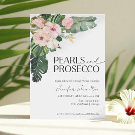 Invitación Perlas tropicales florales y ducha de novia Prosec