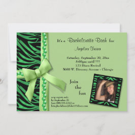 Invitación Perlas Verdes Y Estripas De Cebra