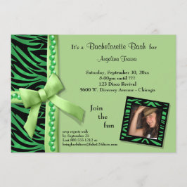 Invitación Perlas Verdes Y Estripas De Cebra