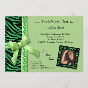 Invitación Perlas Verdes Y Estripas De Cebra