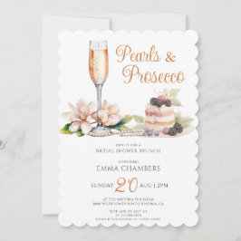Invitación Perlas Y Brunch De Ducha Bridal Prosecco