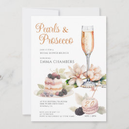 Invitación Perlas Y Brunch De Ducha Bridal Prosecco
