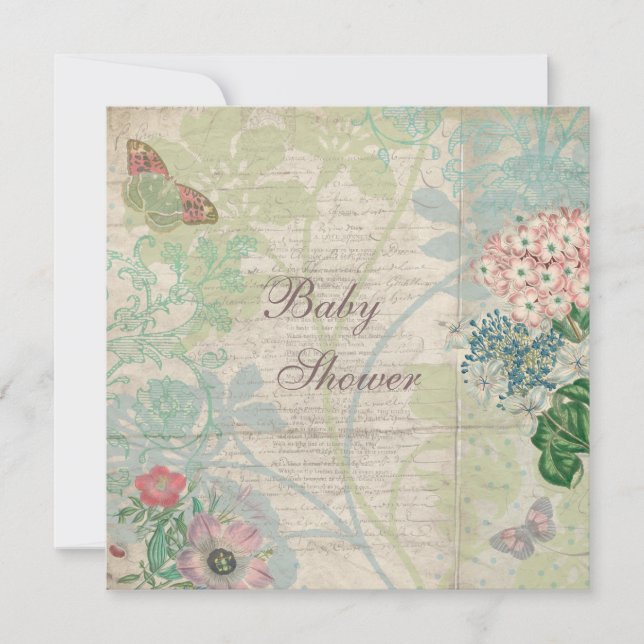 Invitación Perlas y cordón Baby Shower elegante lamentable (Anverso)