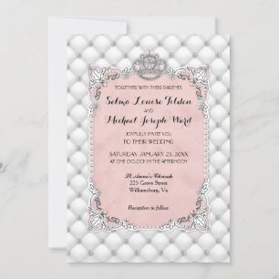 Invitación Perlas y diamantes Boda Rosa Glamuroso Formal