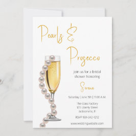 Invitación Perlas y ducha de novia en Prosecco