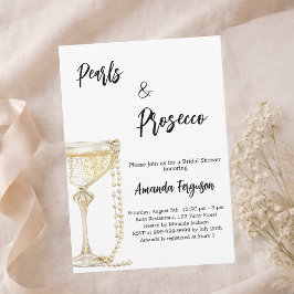 Invitación Perlas y ducha de novia en Prosecco