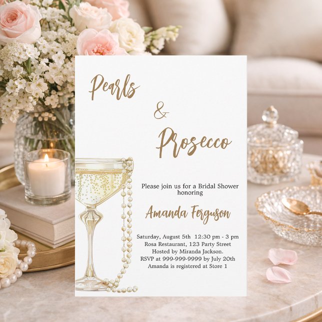 Invitación Perlas y ducha de novia en Prosecco (Subido por el creador)