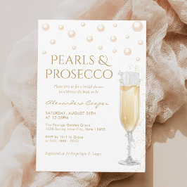 Invitación Perlas y ducha de novia en Prosecco