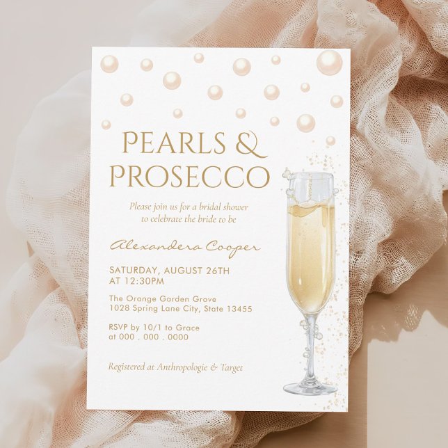 Invitación Perlas y ducha de novia en Prosecco (Subido por el creador)