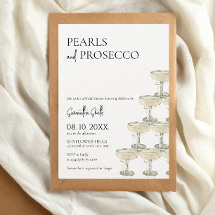 Invitación Perlas y ducha de novia en Prosecco