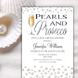 Invitación Perlas y ducha de novia en Prosecco