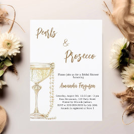 Invitación Perlas y ducha de novia en Prosecco