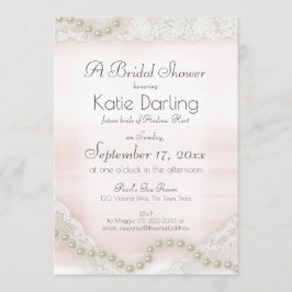 Invitación Perlas y ducha de novia en Rubor