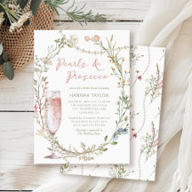 Perlas y ducha de novia floral Prosecco