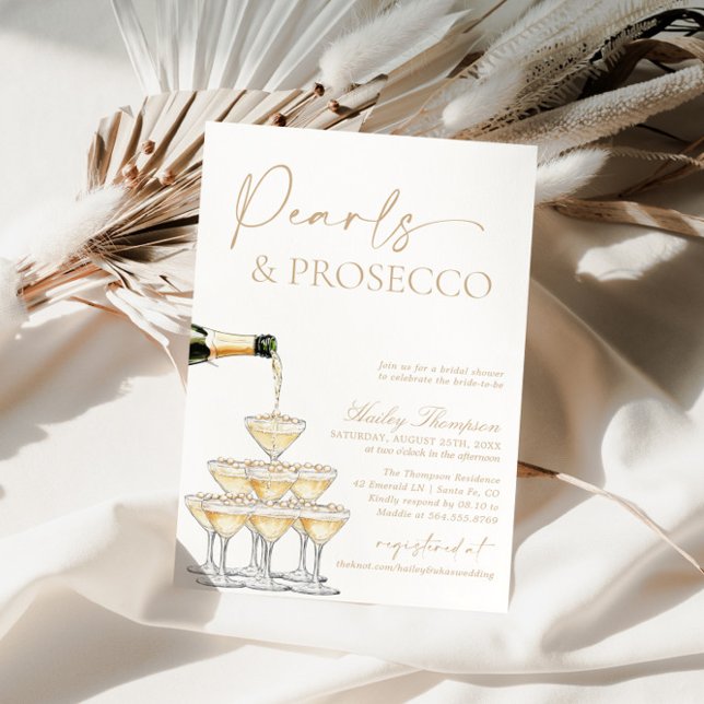 Invitación Perlas y ducha de novia Prosecco, Brunch & Bubbly (Subido por el creador)