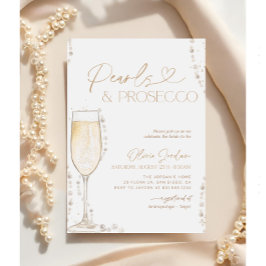 Invitación Perlas y ducha de novia Prosecco, Brunch de novias