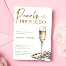 Perlas y ducha de novia prosecco elegante