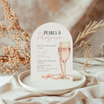 Perlas y ducha de novia rosa Rubor Prosecco