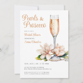 Invitación Perlas Y Ducha De Novias Prosecco