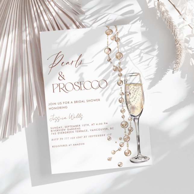 Invitación Perlas Y Ducha De Novias Prosecco (Subido por el creador)