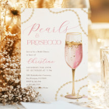 Perlas y ducha de novias rosadas Prosecco