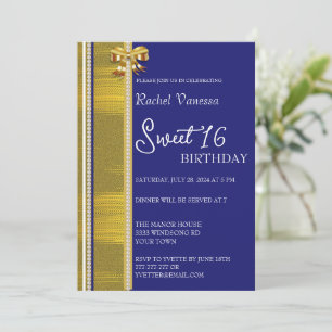 Invitación Perlas y dulces de oro 16