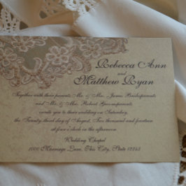 Invitación Perlas y encajes de novias antiguas