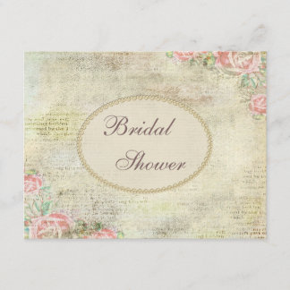 Invitación Perlas y encajes Shabby Rosas Chic Ducha nupcial