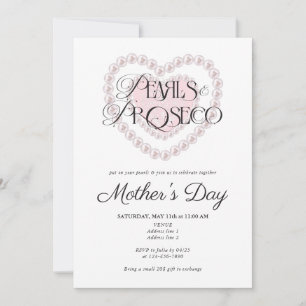 Invitación Perlas y Fiesta del Día de la Madre de los Preppy