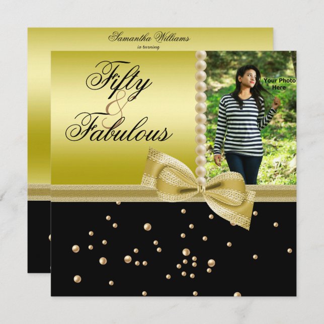 Invitación Perlas y payasos fabulosos 50 fotos mujeres (Anverso / Reverso)