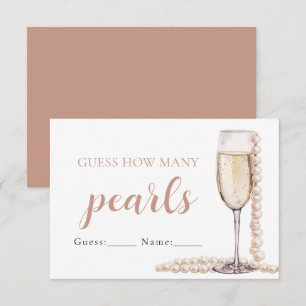 Invitación Perlas y prosecco adivinan cuántas perlas juegan