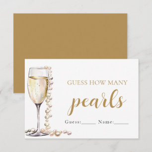 Invitación Perlas y prosecco adivinan cuántas perlas juegan