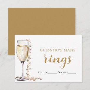 Invitación Perlas y prosecco adivinan cuántos anillos juegan
