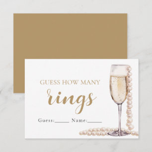 Invitación Perlas y prosecco adivinan cuántos anillos juegan