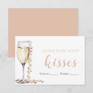 Invitación Perlas y prosecco adivinan cuántos besos juegan