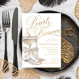 Invitación Perlas y Prosecco Arco Blanco para Desayuno de Nov